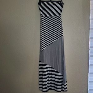 Charlotte Russe Strapless Stripped Maxi  Dress Size XS